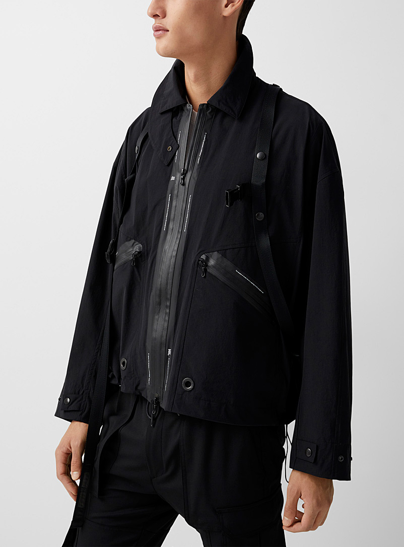 Niløs Black Removable harness overshirt for men