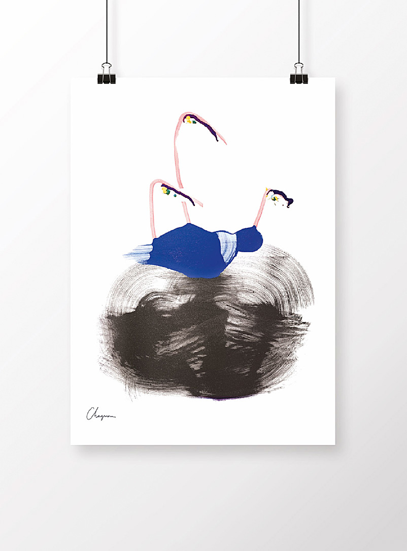 Anne-Marie Chagnon: L'affiche Miami 12 x 16 po Bleu assorti