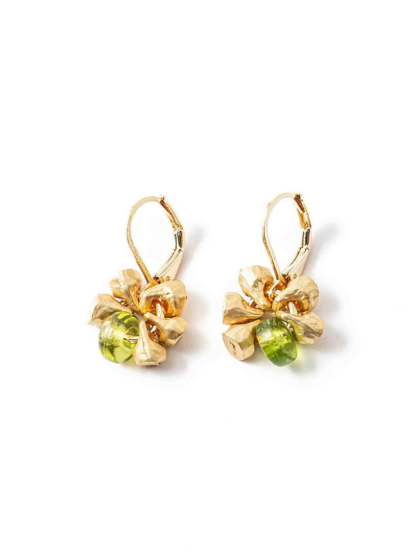 Anne-Marie Chagnon Green Margaux drops and pearls earrings