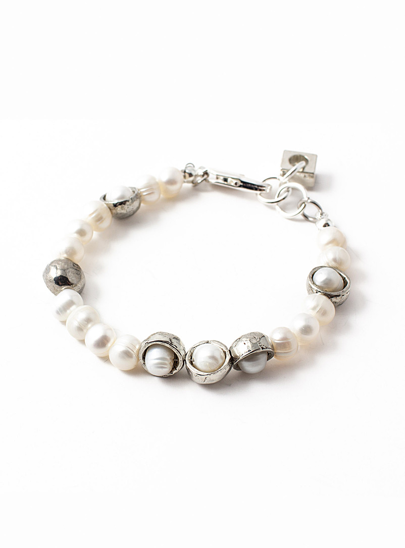 Anne-Marie Chagnon Silver Solveil sterling silver and pearl bracelet