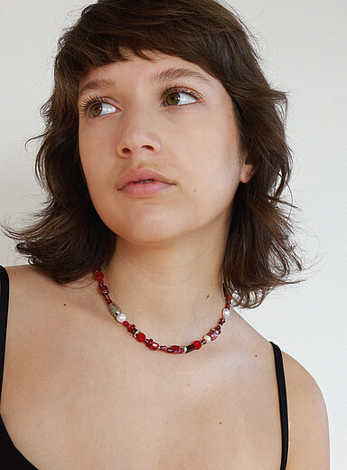 Anne-Marie Chagnon: Le collier billes color&eacute;es et perles Luan Assorti