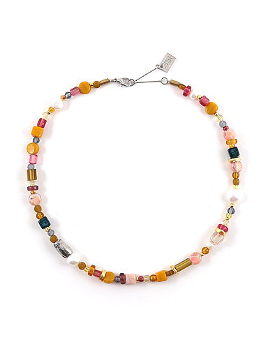 Le collier billes color&eacute;es et perles Luan