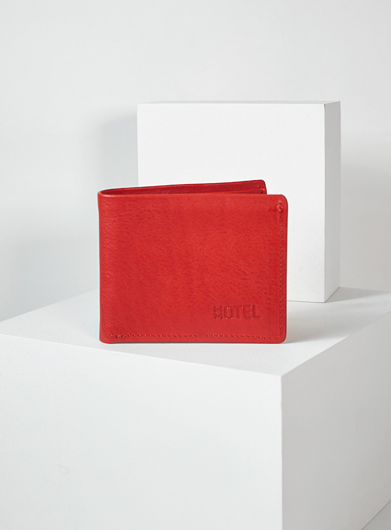 HOTELMOTEL: Le portefeuille cuir minimaliste Rouge