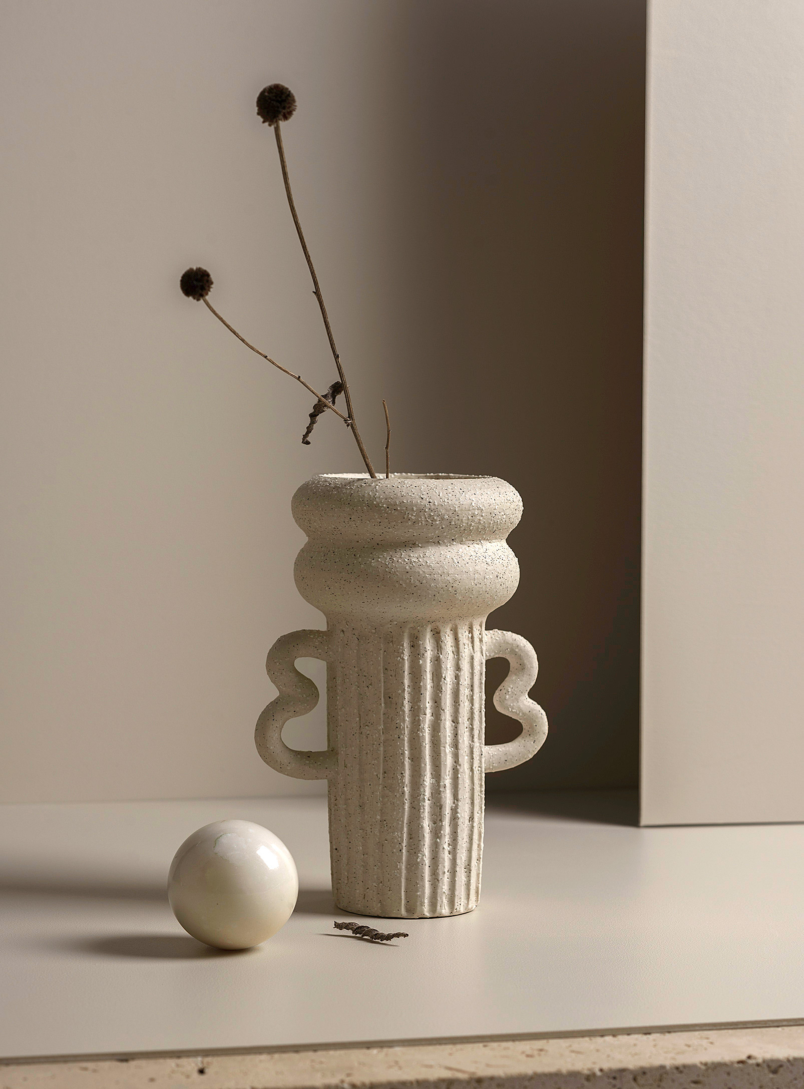Mpgmb Doric Vase #5 21.5 Cm Tall In Cream Beige