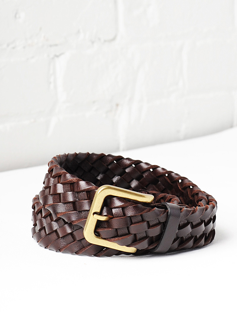 Uppdoo Dark Brown Tuscany braided leather belt