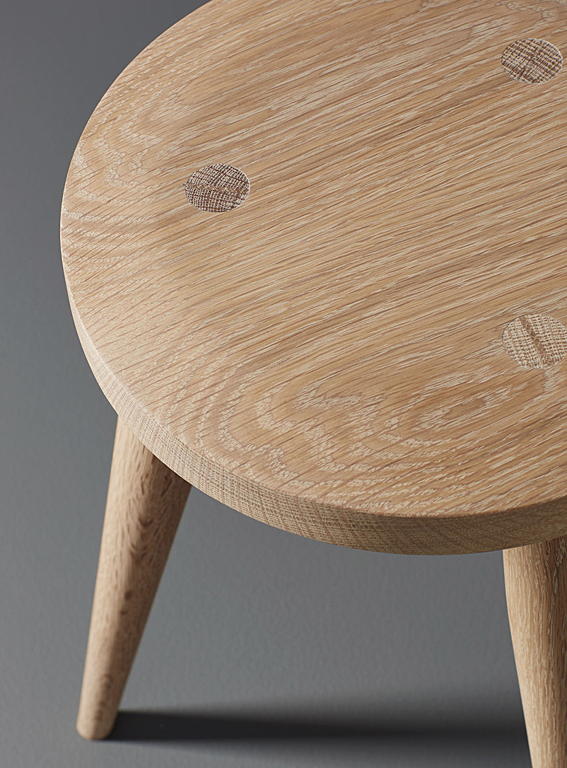 Coolican & Company Natural Oak Wood Abbott stool