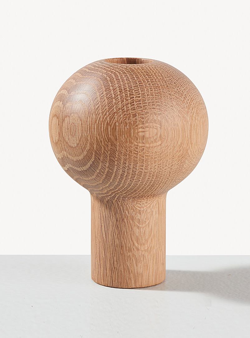 Coolican & Company Brown Dora sculpted wooden vase See available sizes