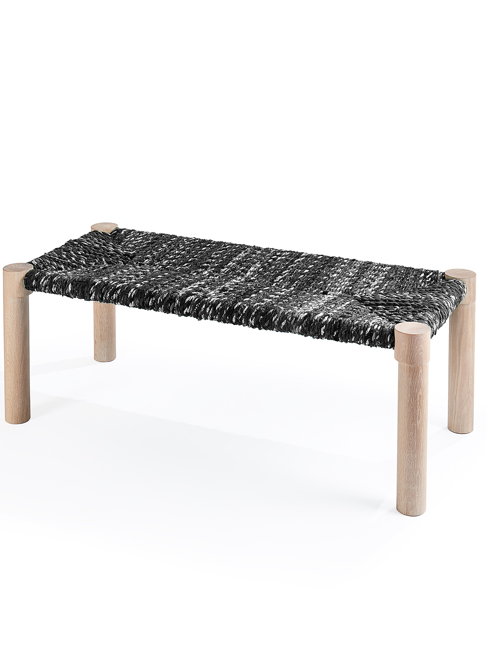 Coolican & Company Calla Bench In Patterned Black
