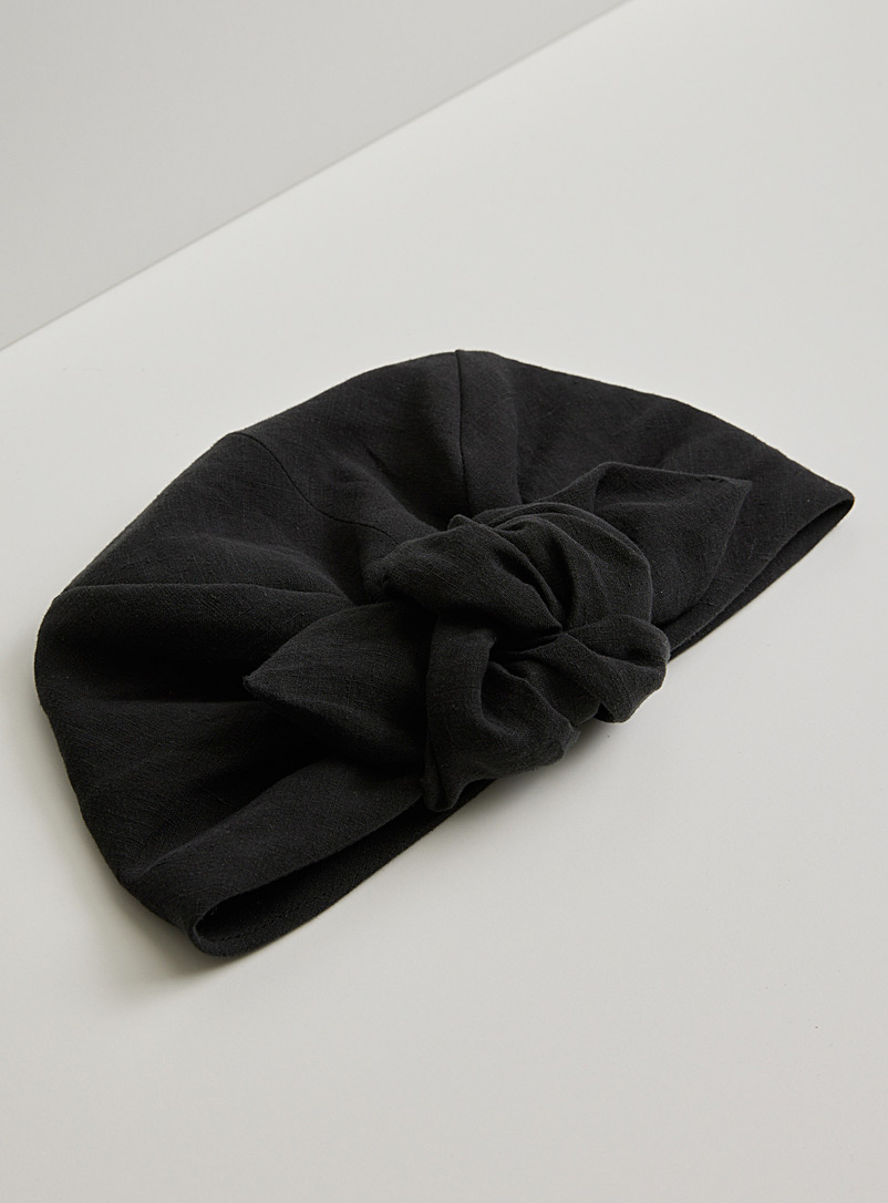 Heirloom Hats: Le chapeau turban Parelli en lin Voir nos formats offerts Noir