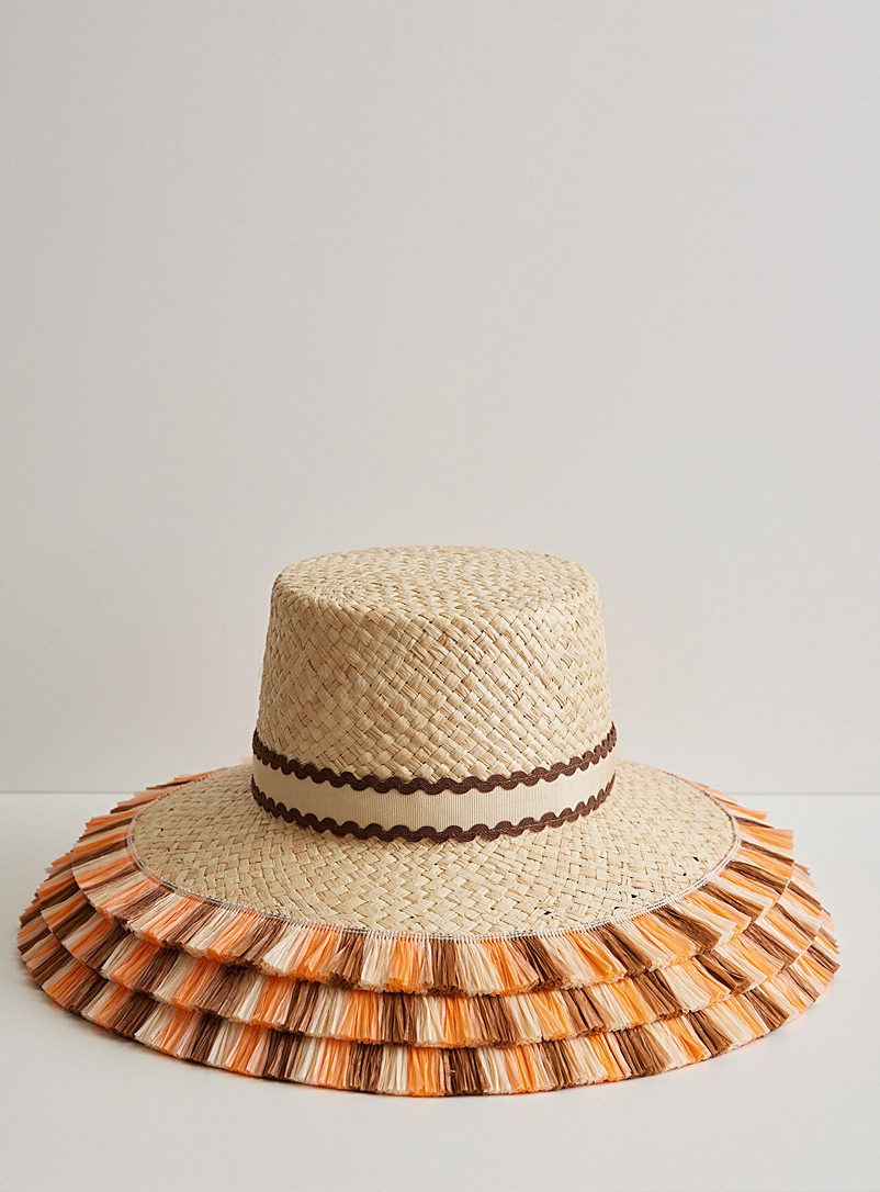 Heirloom Hats: Le chapeau de paille frangé Calcarella Voir nos formats offerts Orange