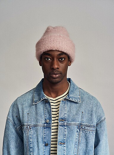 La tuque &agrave; revers mohair Nuage