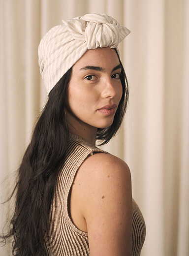 Le chapeau turban Parelli &agrave; rayures