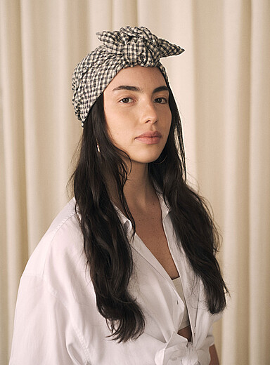 Parelli checkered turban hat