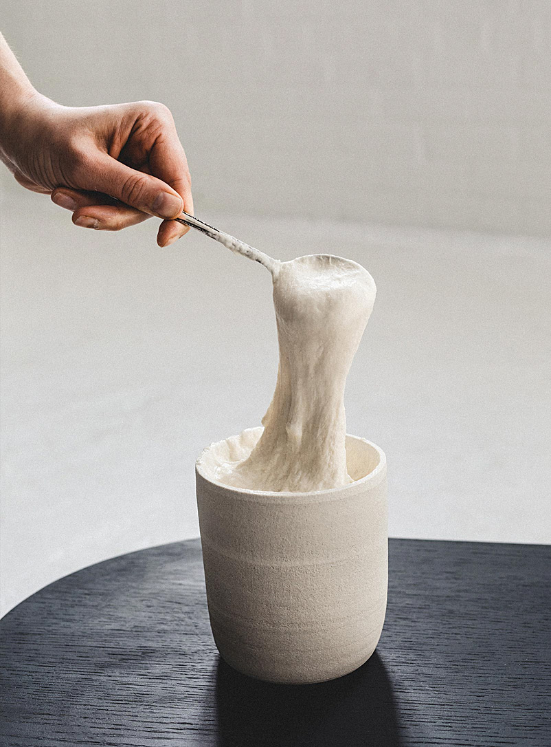 Maison Bélanger: Le pot à levain gradué en céramique Blanc
