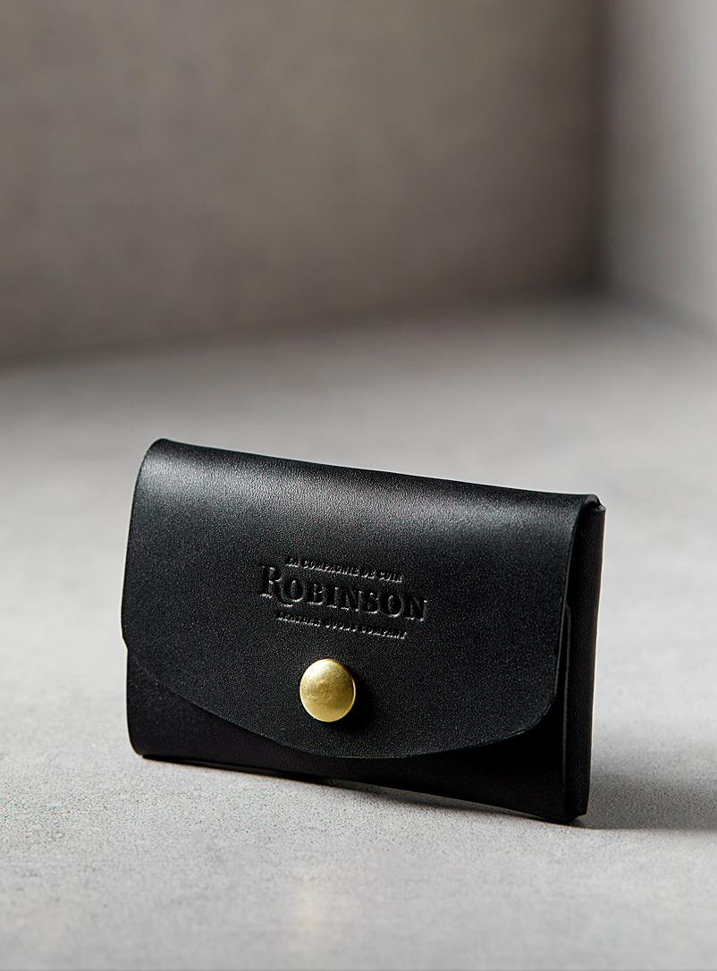 La Compagnie Robinson: Le porte-cartes minimaliste cuir Noir