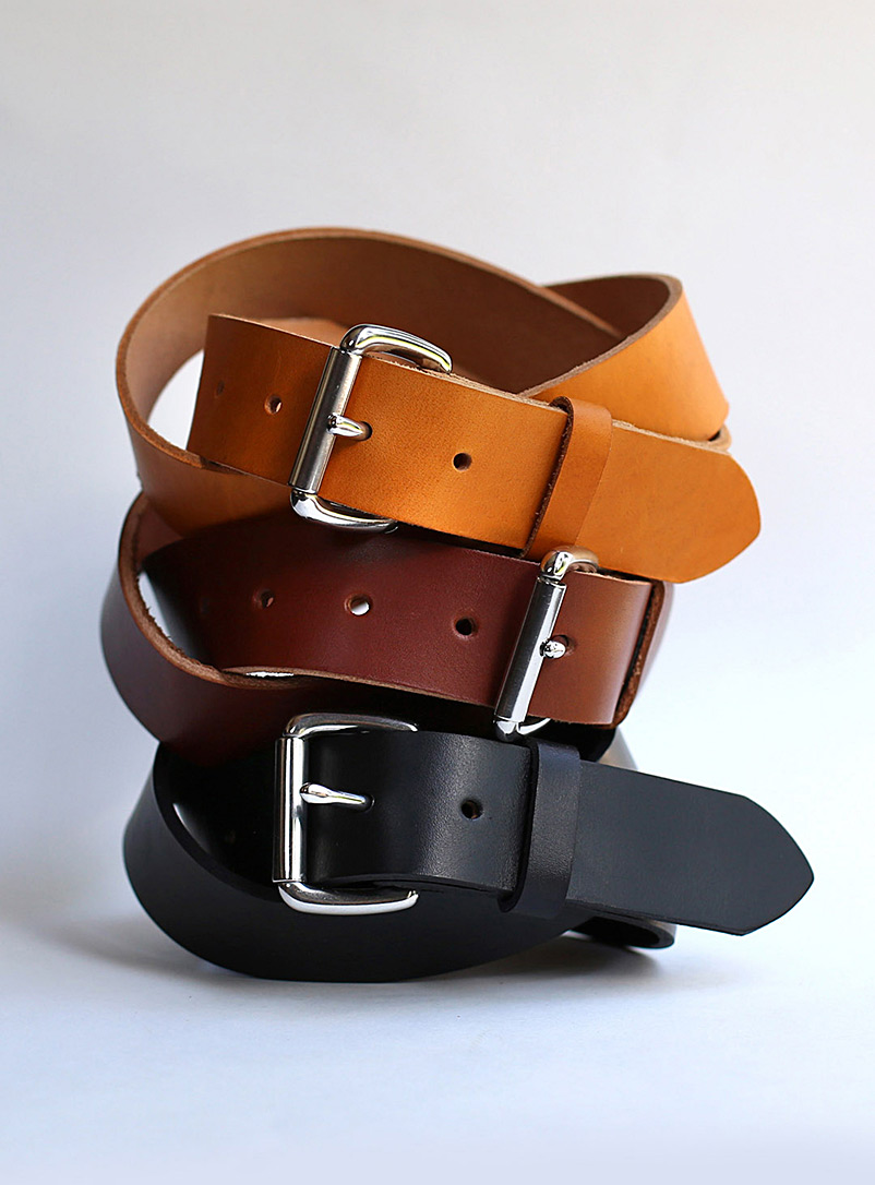 La Compagnie Robinson Brown Rugged leather belt