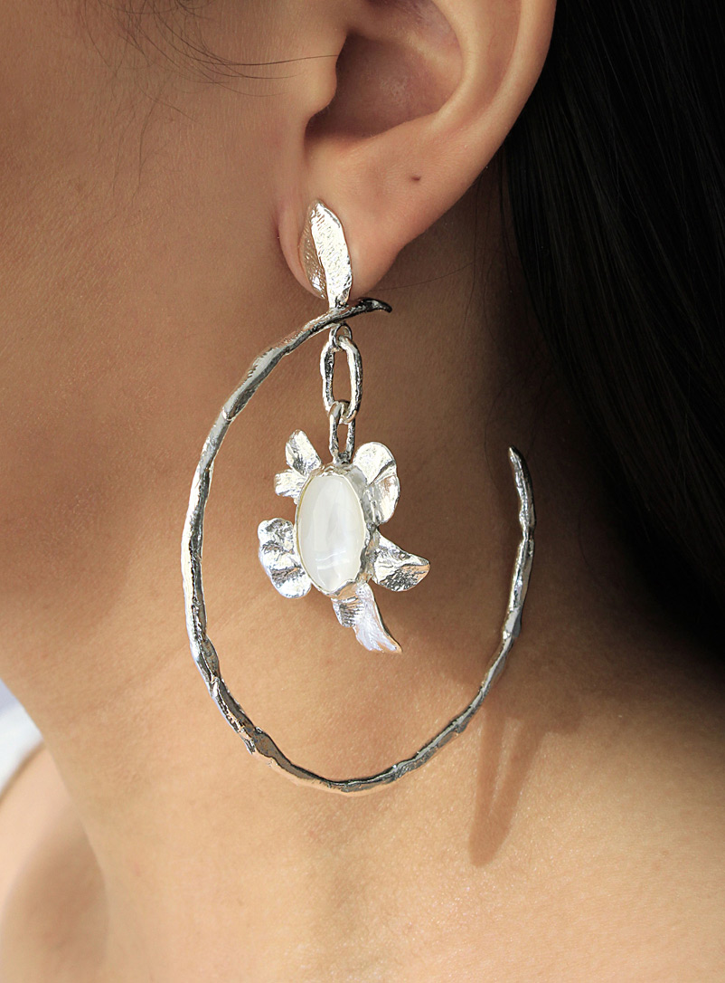 ORA-C White Scorpio Rising earrings for women