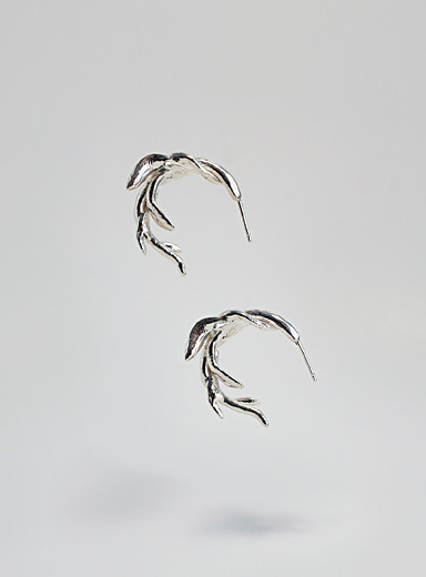 ORA-C: Les boucles d'oreilles en argent sterling Algae Twist Argent