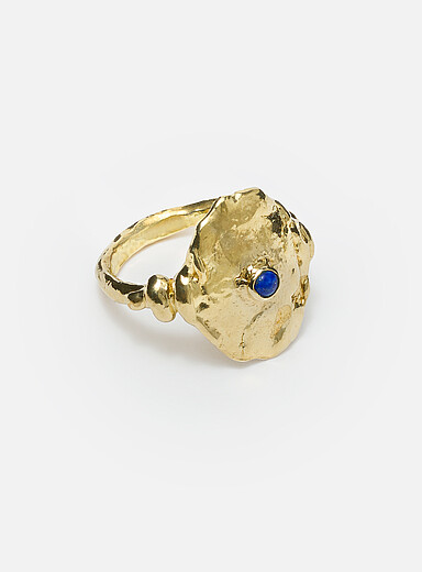 ORA-C: La bague laiton Crux Aegis Bleu