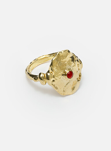 ORA-C: La bague laiton Crux Aegis Bleu