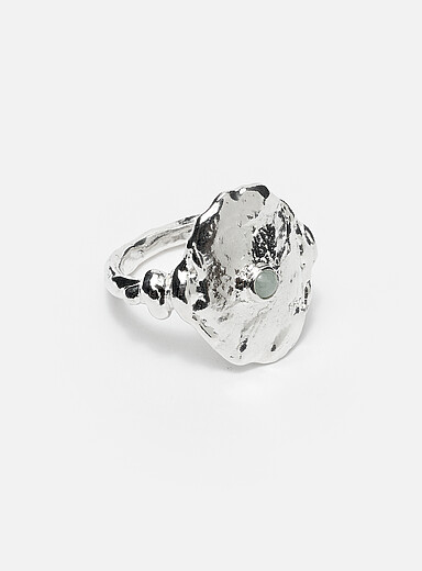ORA-C: La bague argent sterling Crux Aegis Noir