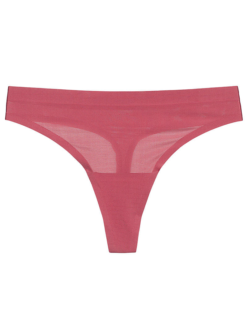 Miiyu Medium Pink Micro-perforated thong for women