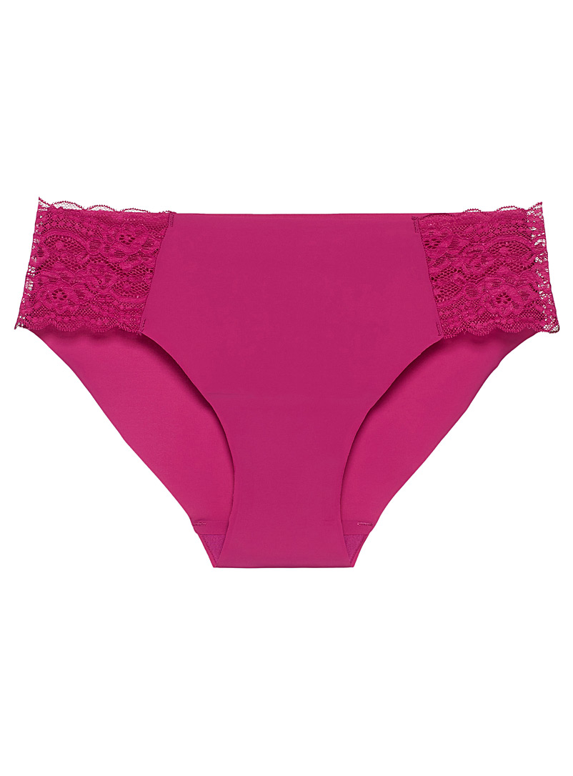 Miiyu Ruby Red Lace accent microfibre hipster for women