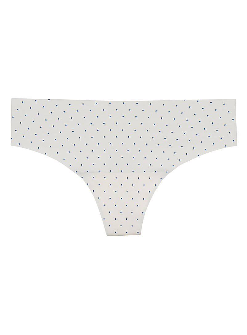 Miiyu Patterned Blue Colourful microfibre thong for women
