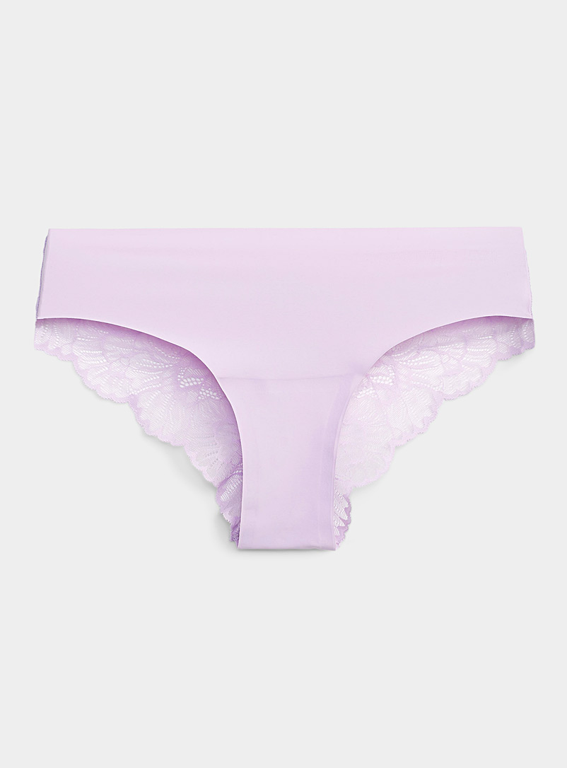 Miiyu Lilacs Colourful microfibre Brazilian panty for women
