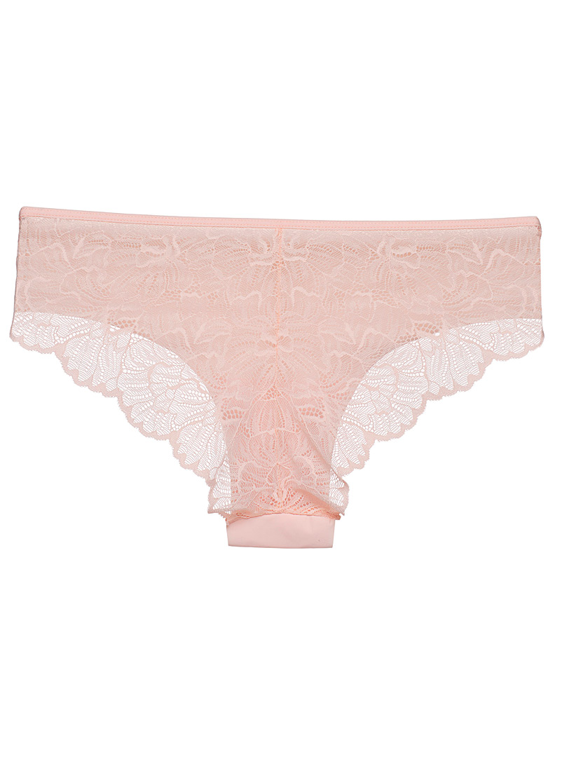 Miiyu Medium Pink Colourful microfibre Brazilian panty for women
