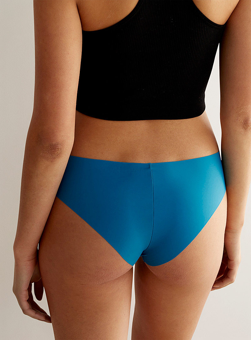 Miiyu Teal Laser-cut Brazilian panty for women