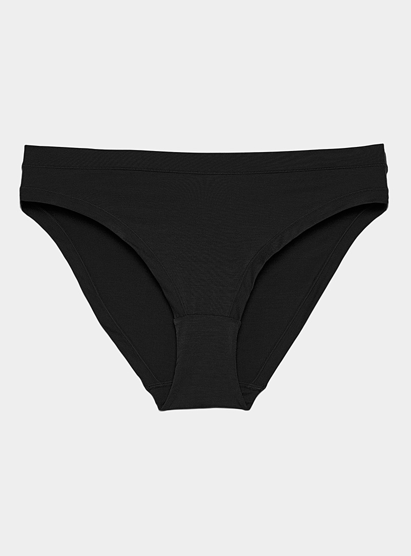 Miiyu Black Supple seams smooth bikini panty for women