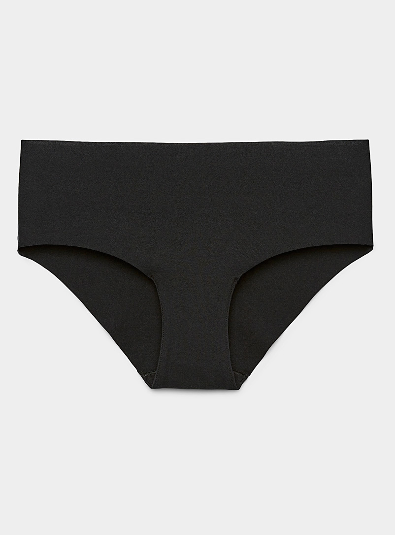 Buy Clovia Mid Waist Seamless Laser Cut Hipster Panty In Black online