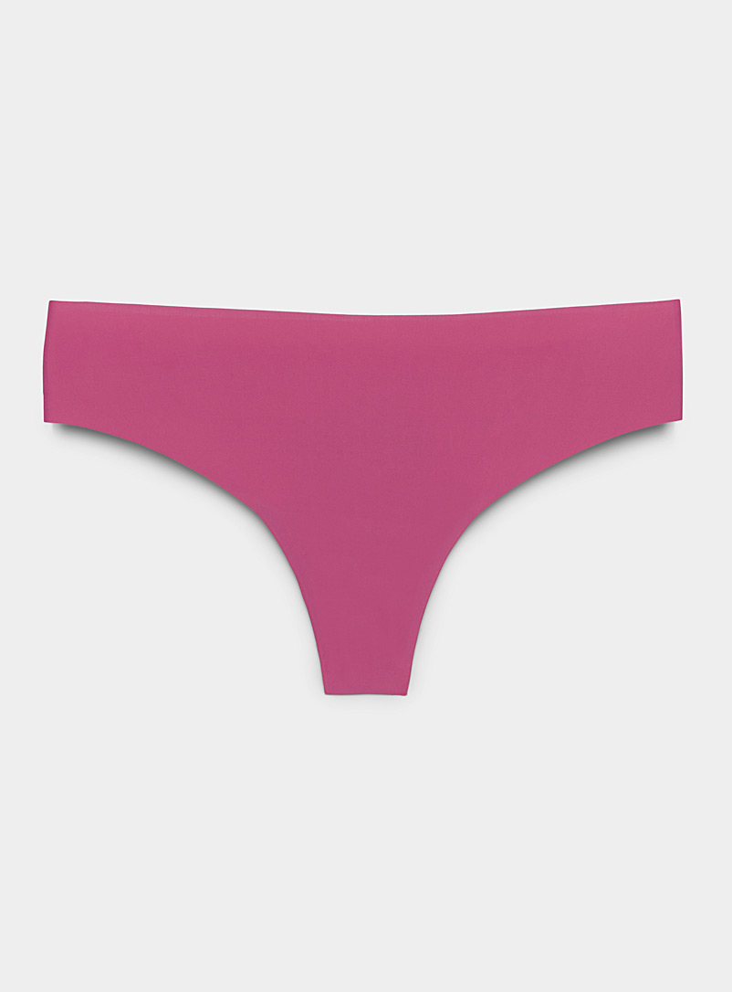 Colourful laser-cut recycled nylon thong