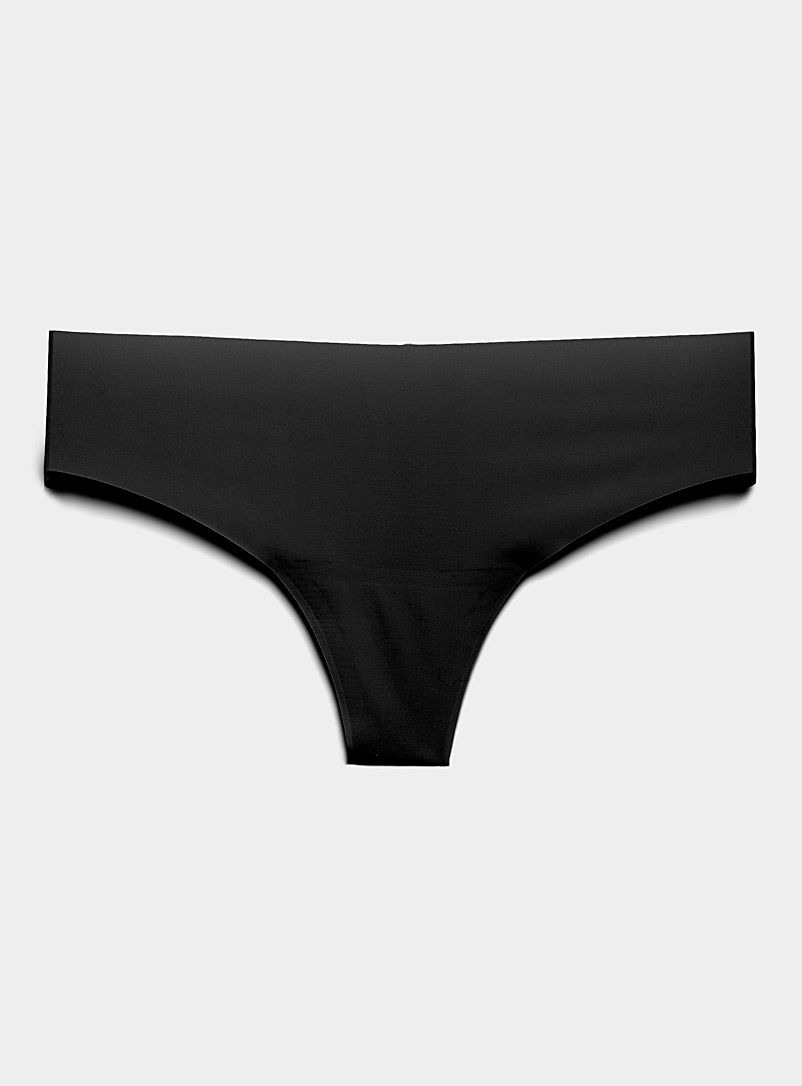 Lace accents organic cotton thong