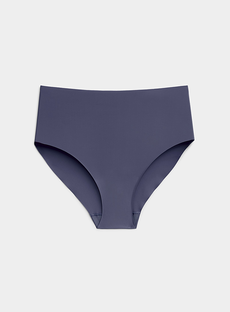 Miiyu Dark Grey Recycled nylon high-waisted laser-cut panty for women