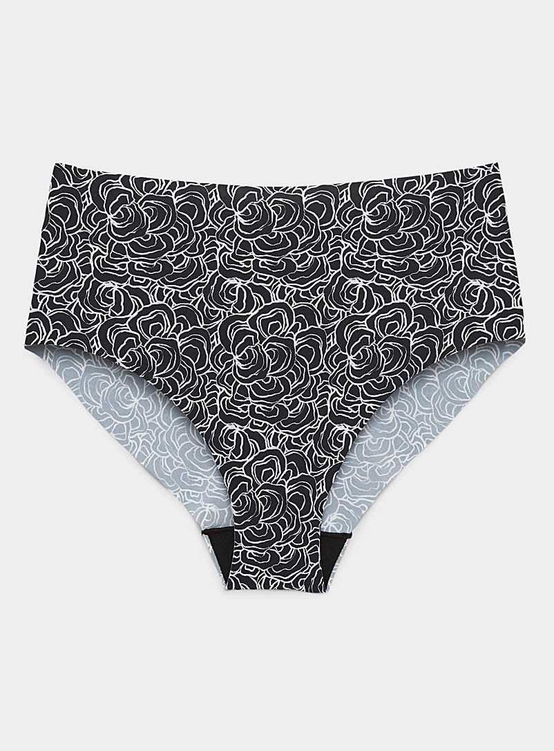Women's Seamless Underwear Black: Leopard Pattern