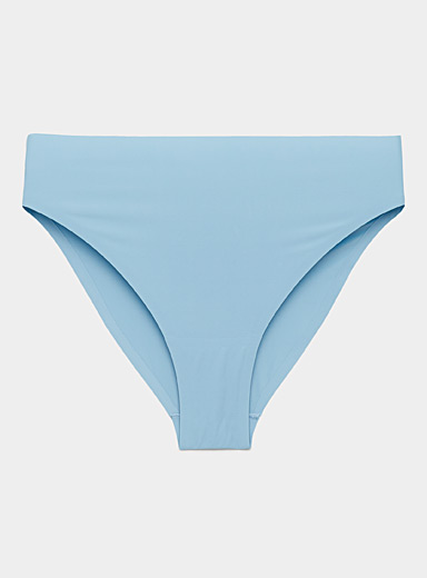 Cotton and Scalloped Lace Detail Hiphugger Panty - Blue horizon