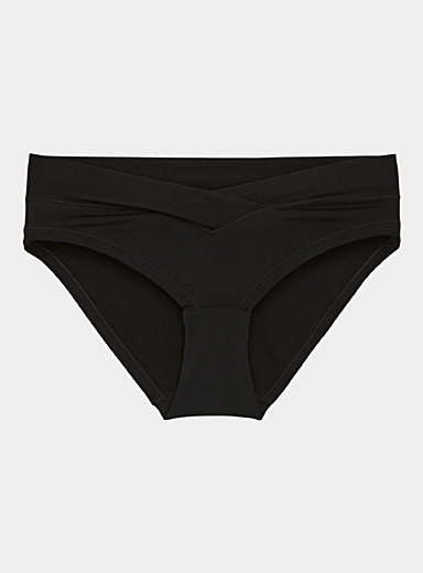 YiHWEI Female Short Black Lingerie Set Women's Solid Color Bikini Style  Thin Straps Hollow Out Low Waist Panties L