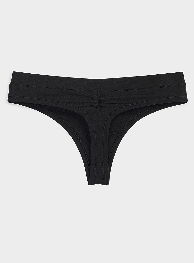 Miiyu: Le tanga taille V extensible Modal TENCEL<sup><small>MC</small></sup> Blanc pour femme