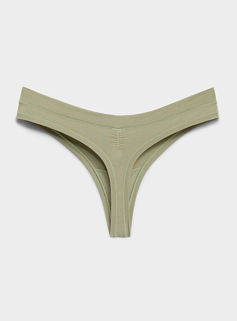 Miiyu White Stretch V-waist thong TENCEL&trade; modal for women