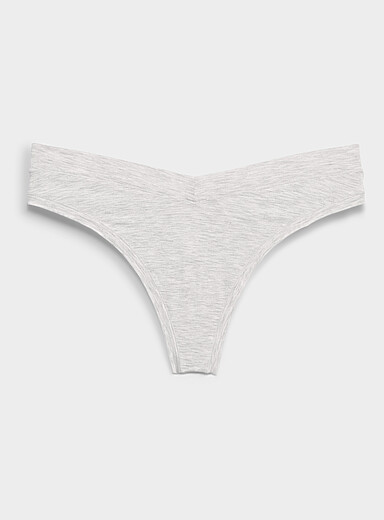 Miiyu: Le tanga taille V extensible Modal TENCEL<sup><small>MC</small></sup> Gris clair pour femme