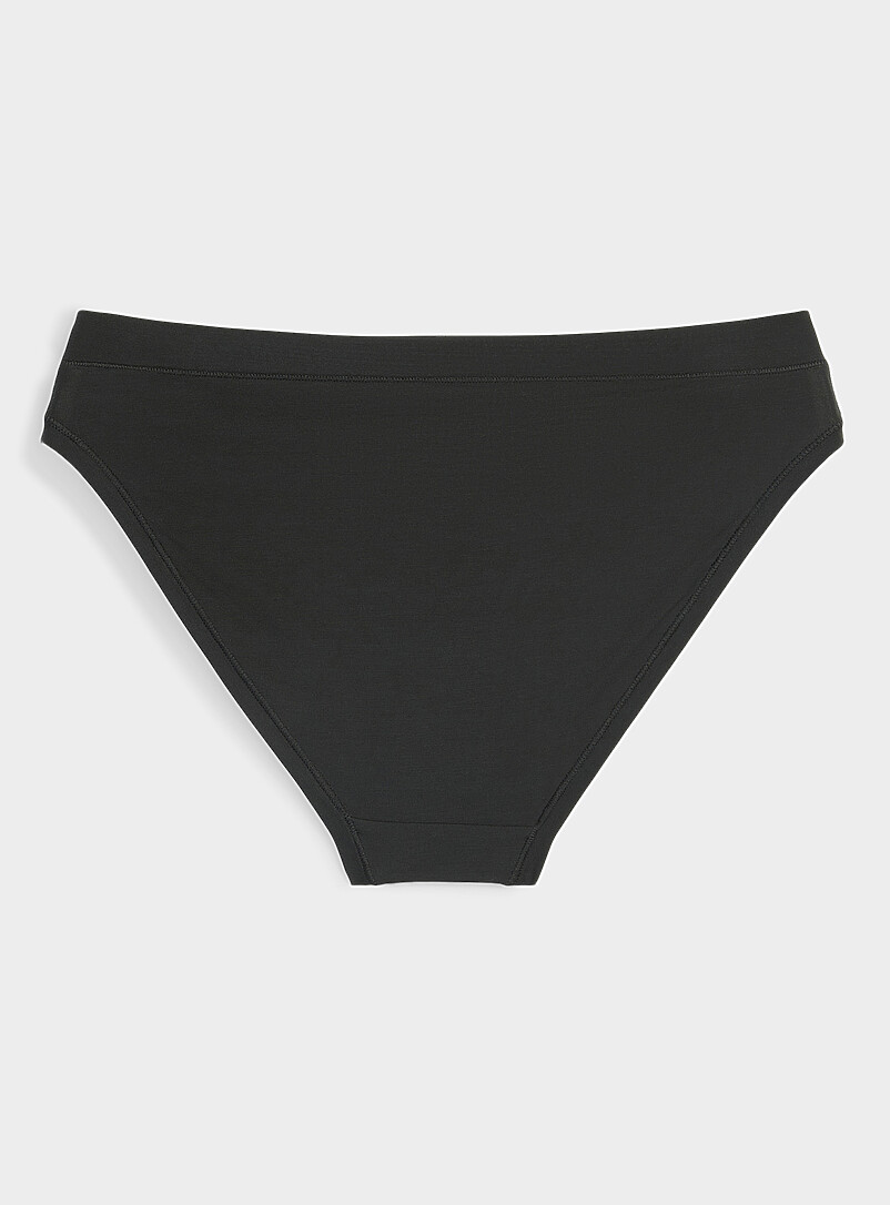 Miiyu Black Stretch V-waist high-cut bikini panty TENCEL&trade; modal for women