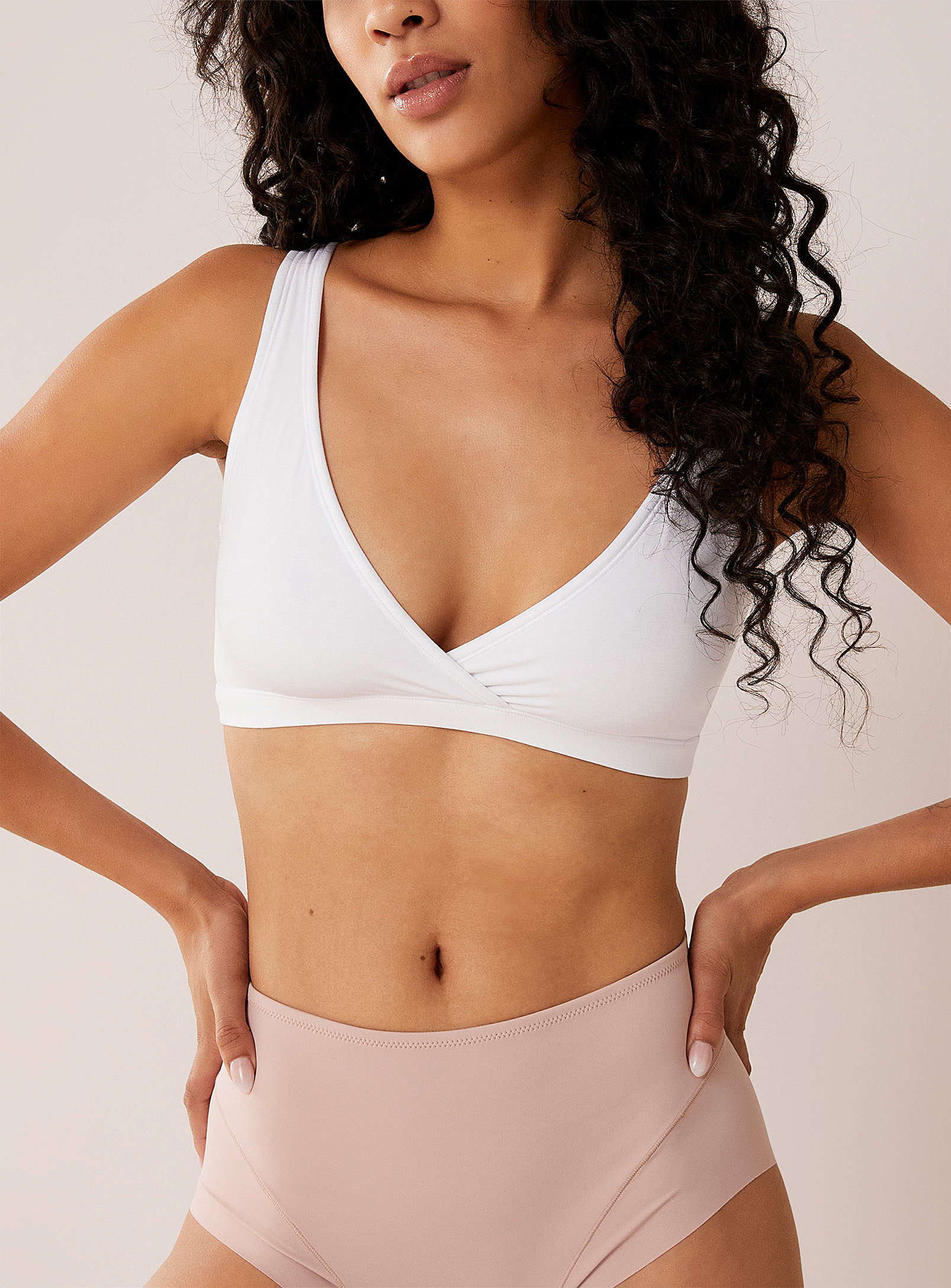 Miiyu Front-and-back Modal Bralette In White