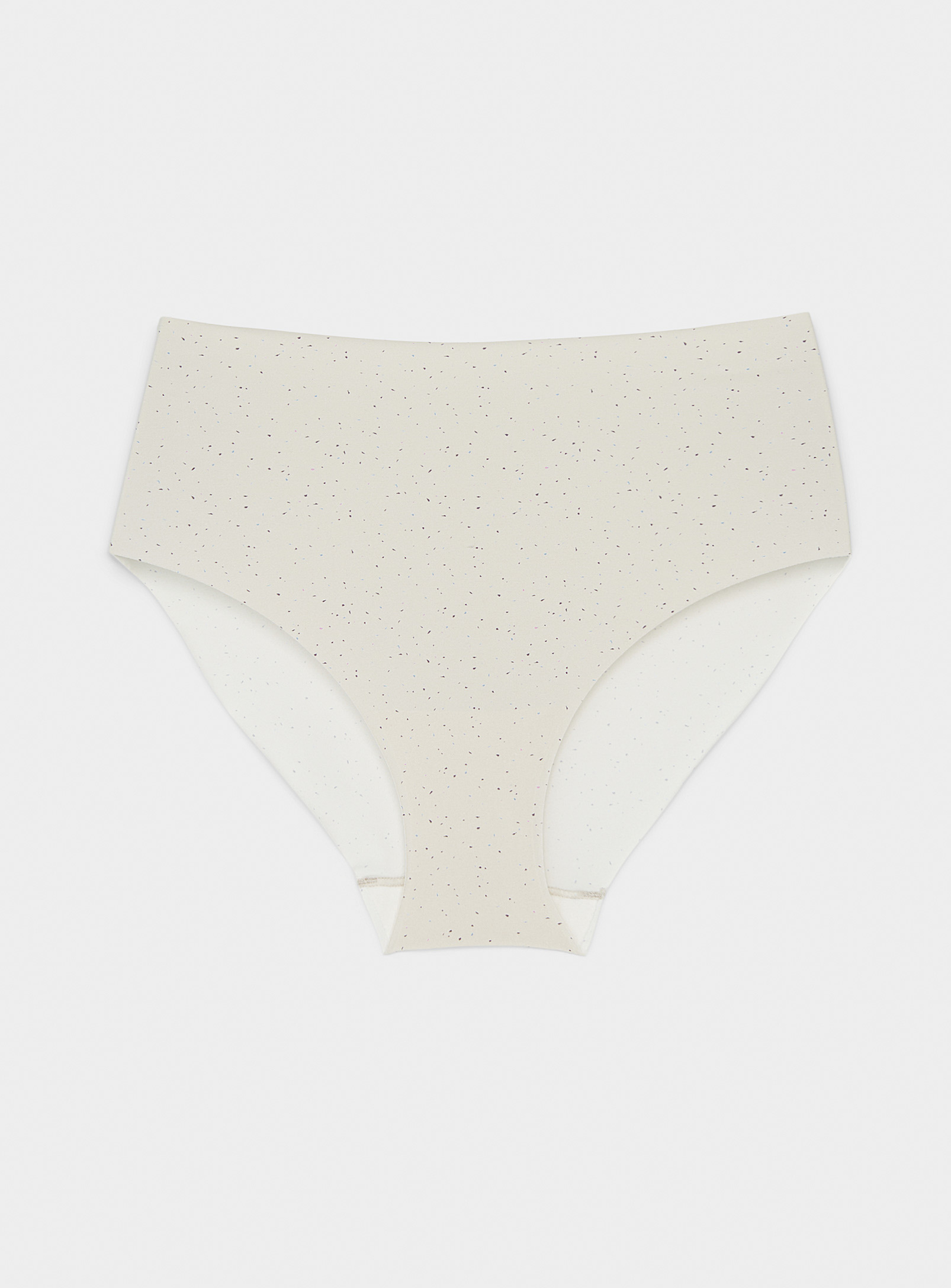 Miiyu Recycled Nylon High-waisted Laser-cut Panty In Patterned Ecru