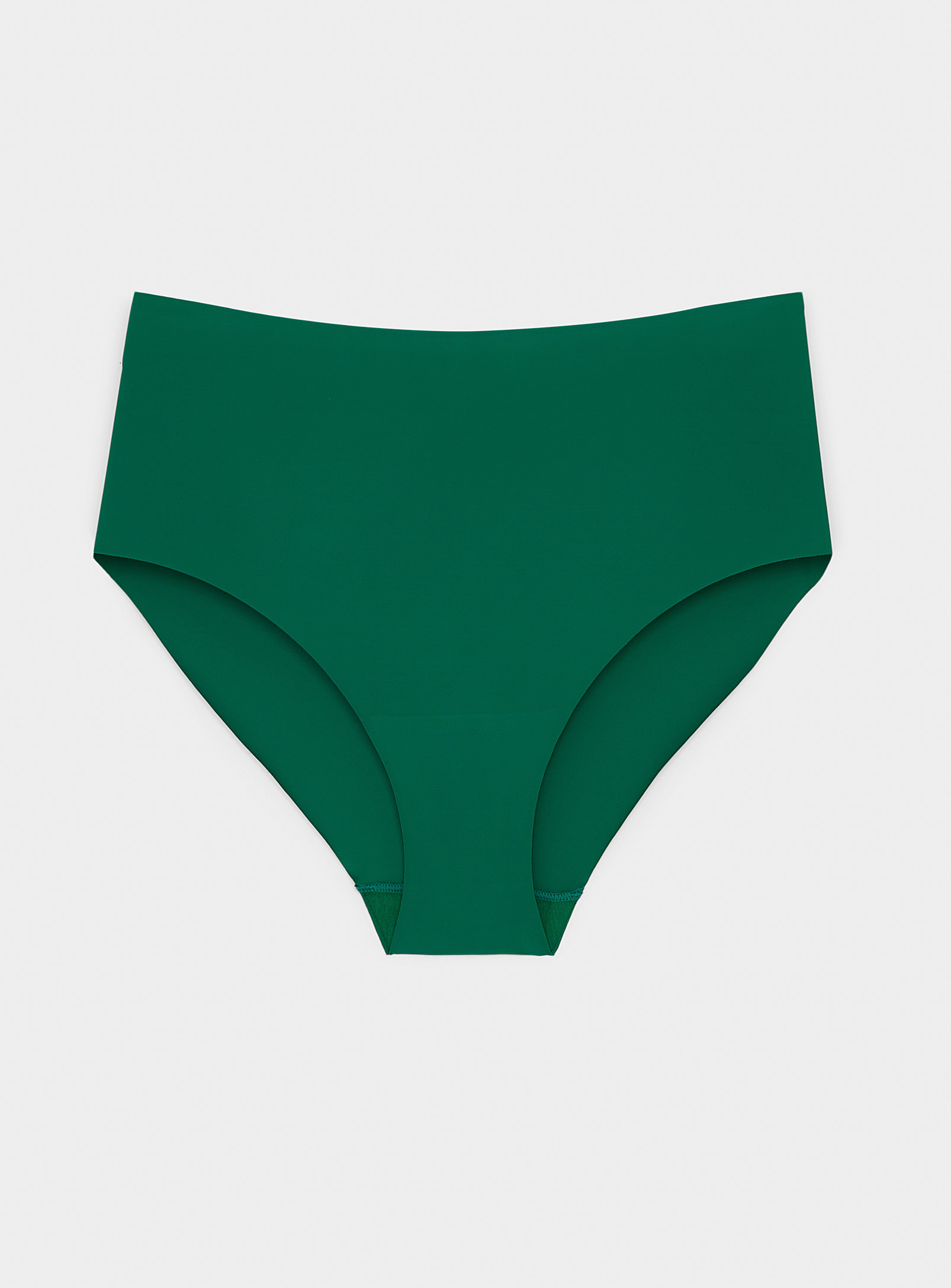 Miiyu Recycled Nylon High-waisted Laser-cut Panty In Kelly Green