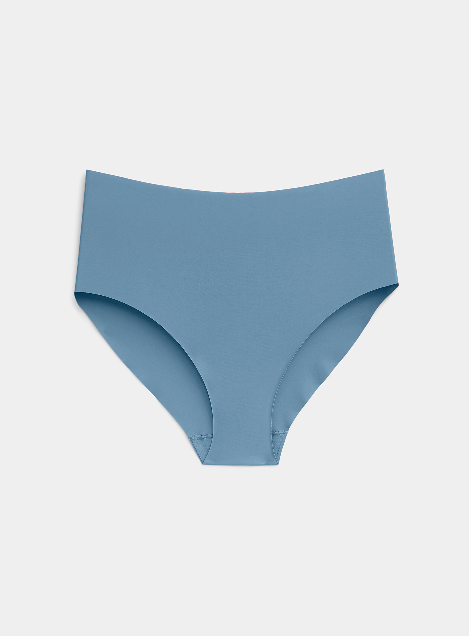Miiyu Recycled Nylon High-waisted Laser-cut Panty In Slate Blue