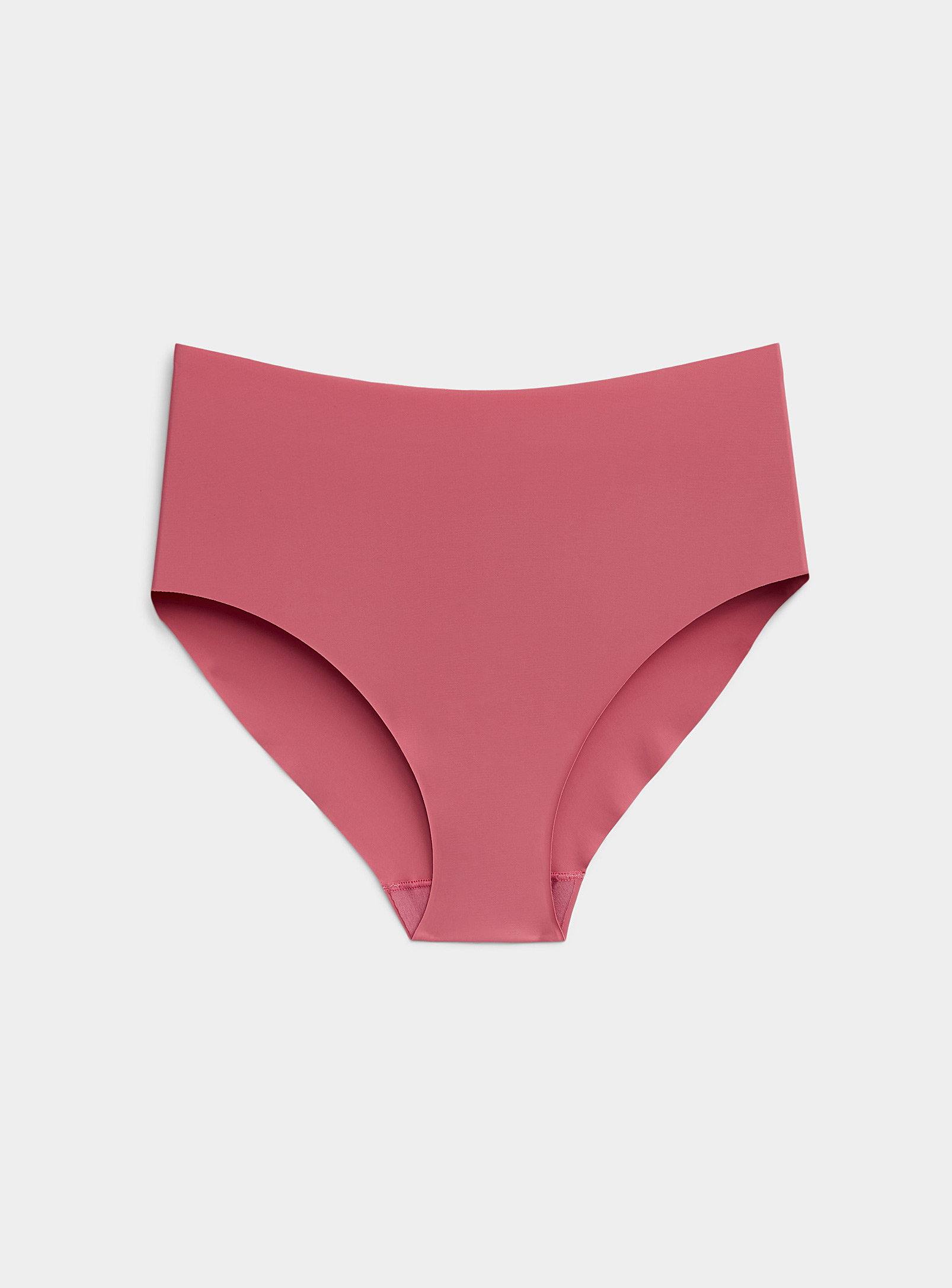 Miiyu Recycled Nylon High-waisted Laser-cut Panty In Medium Pink