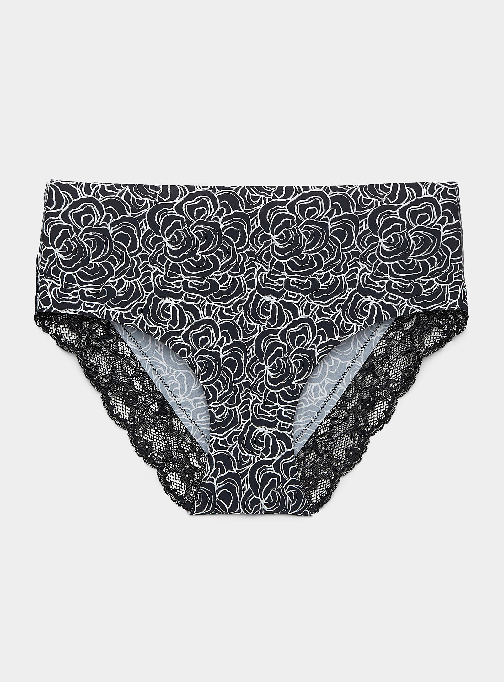 Miiyu Laser-cut Lace Band Hipster In Black And White