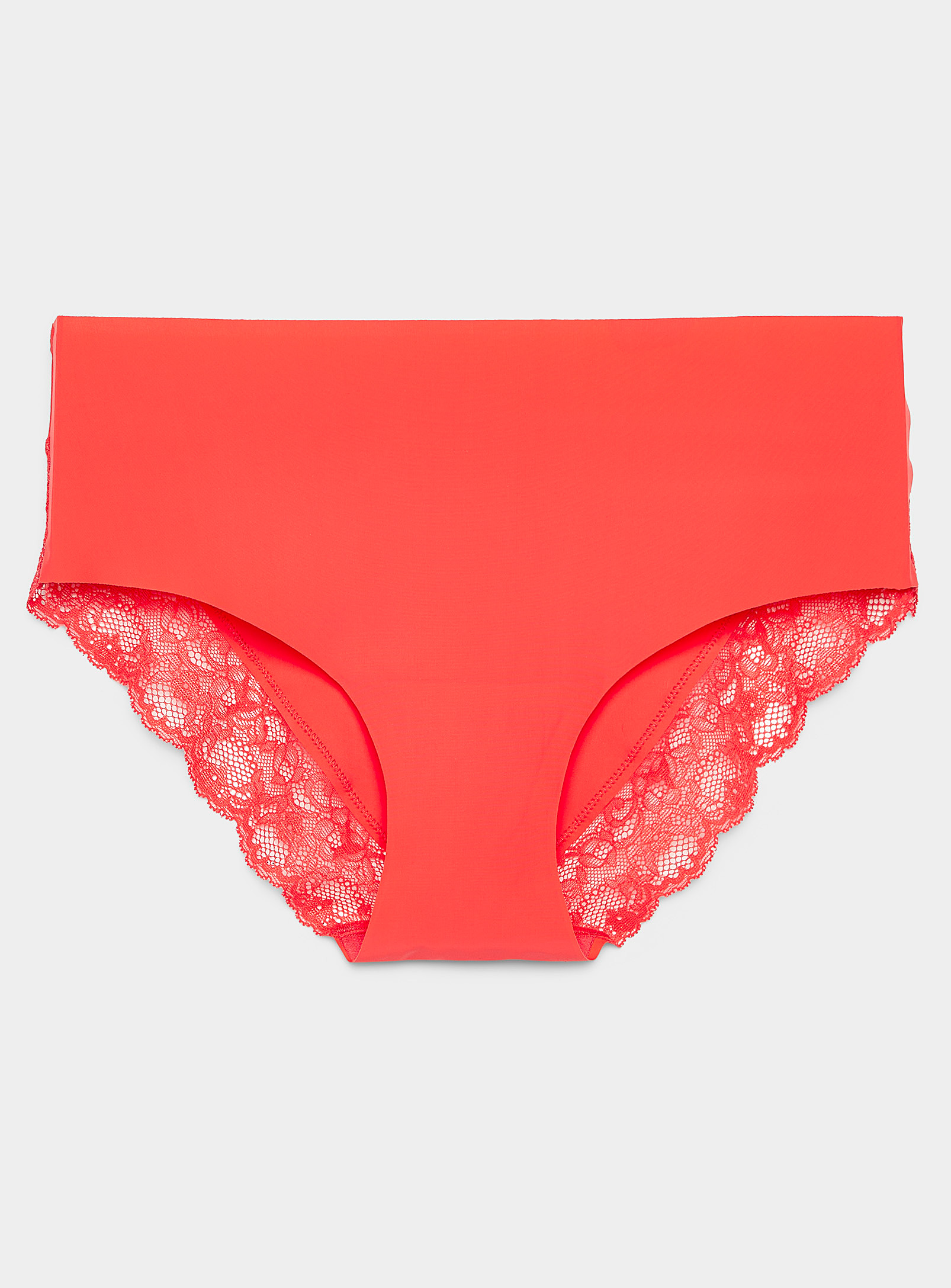 Miiyu Laser-cut Lace Band Hipster In Light Red